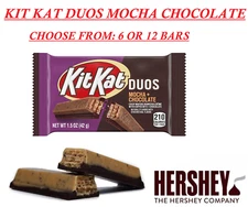 KIT KAT DUOS, Mocha & Chocolate, Crisp Wafers, 1.5-Ounce, (Choose: 6 Or 12 Bars)