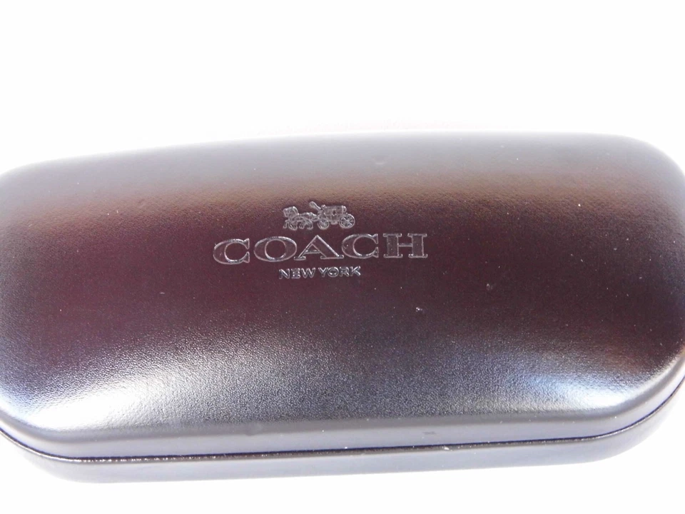 Gafas de sol Coach grandes negras estuche rígido cuero con cubierta Foto 2 de 4