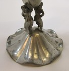 Vintage MCM Hollywood Regency Deco 2 Women Fluted 9" KS Pewter Vase p108 FREE S — photo 2