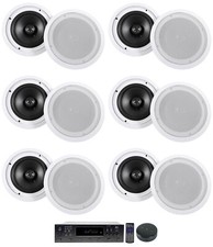 Technical Pro 6000w 6-zone Home Bluetooth Amp+12) Ceiling Speakers+wifi Receiver
