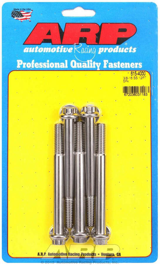 ARP S/S Bolt Kit - 12pt (5) 3/8-16 x 4.000 ARP S/S Bolt Kit - 12pt (5) 3/8-16 x 4.000
