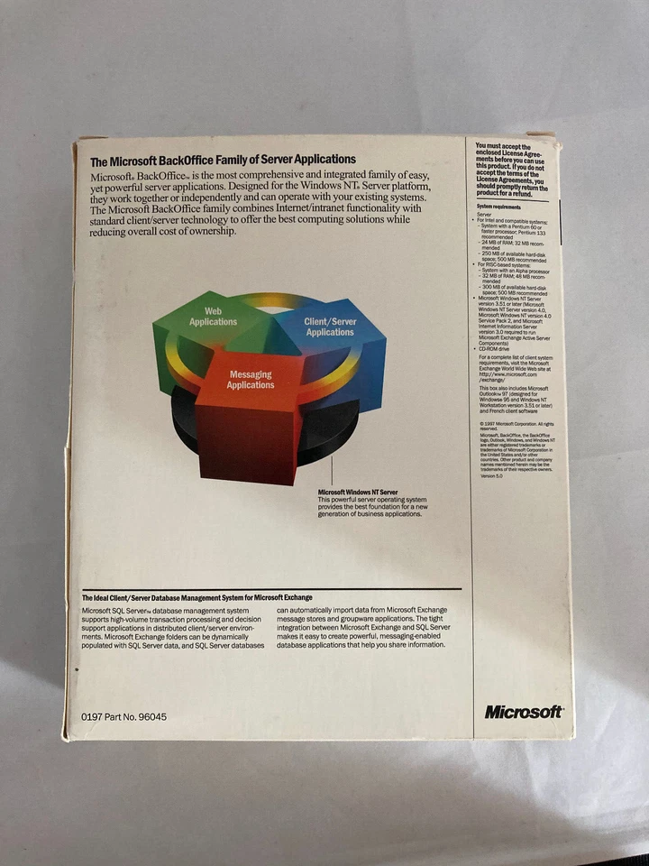 Vintage Microsoft Exchange Server 5.0 complete w/ 5 CALs & Outlook 97 - Image 2 of 4