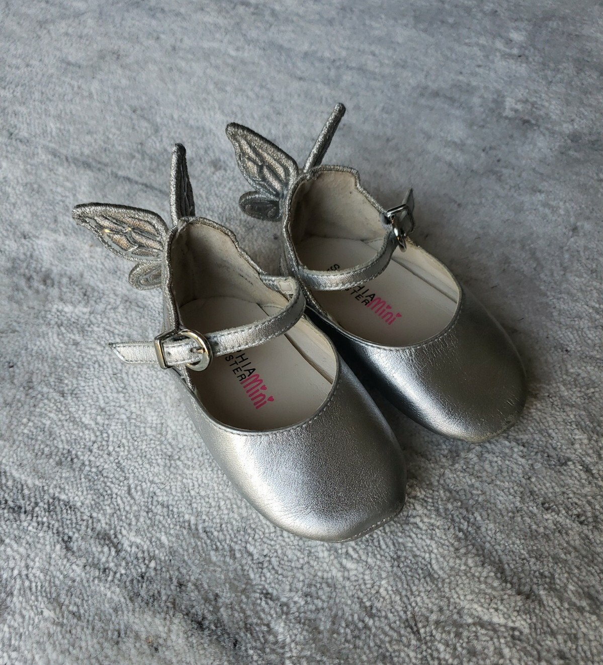 Sophia Webster Mini Silver Butterfly Size 18/19 Baby Girl US size 3-4