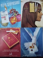 Lot 4 Print Ad Cigarettes " Stuyvesant /PHILIP MORRIS /DUNHILL /SILK CUT "
