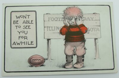 Vintage Postcard with ''Won't be able to see you for awhile'' 140068