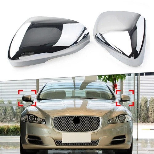 1Pair Rear OutSide Mirror Cover Cap For Jaguar XJ XF XK XE etc Chrome
