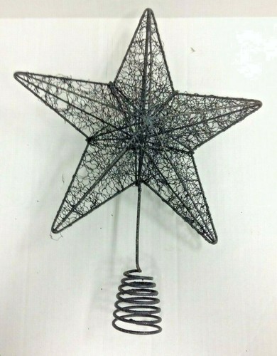 Christmas Tree Holiday Black Glitter Star Tree Topper Ornament Decor Halloween - Bild 1 von 3