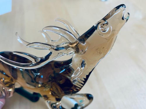 Rare Large Blown Glass Stag and Hunting Dog - Picture 7 of 7