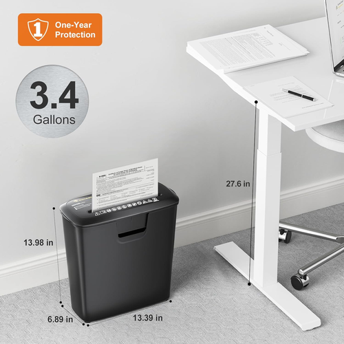 Paper Shredder for Home Use, 8-Sheet StripCut Home Office Shredder, CD/Credit - Picture 5 of 12