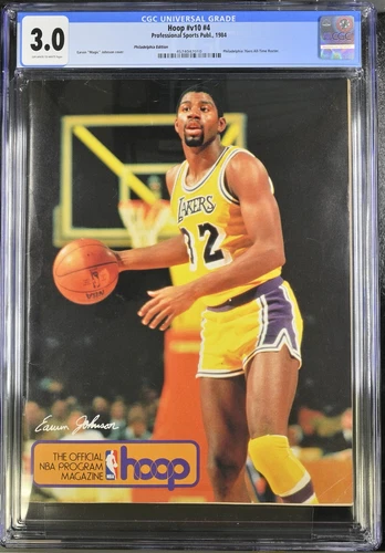 Magic Johnson HOOP Program Magazine 1984 CGC 3.0 Newsstand Vintage Lakers