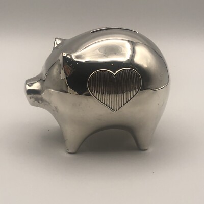 【新品・未使用】Vera Wang ×  ベビーピギーバンク Wedgwood Silver Plated Piggy Bank By Vera Wang 4.5” Long 3.5” Tall