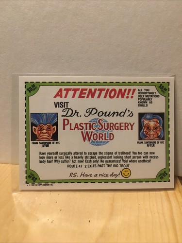 1992 Topps Trash Can Trolls STAINED BLAINE #5b. BOXTCT - Picture 2 of 2