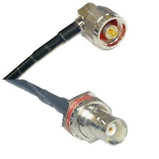 RFC195 N MALE ANGLE to BNC FEMALE BIG BULKHEAD Coax RF Cable USA-Ship Lot