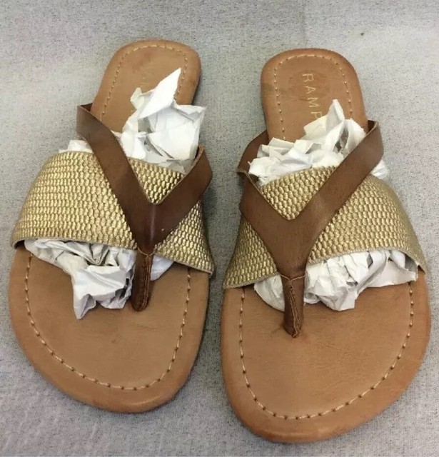 New!!! Rampage Thong Sandal Brown Leather Size US 6M TT2 | eBay