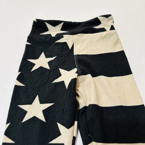 Lularoe Kids S M Leggings- black and tan flag NEW - Picture 4 of 10