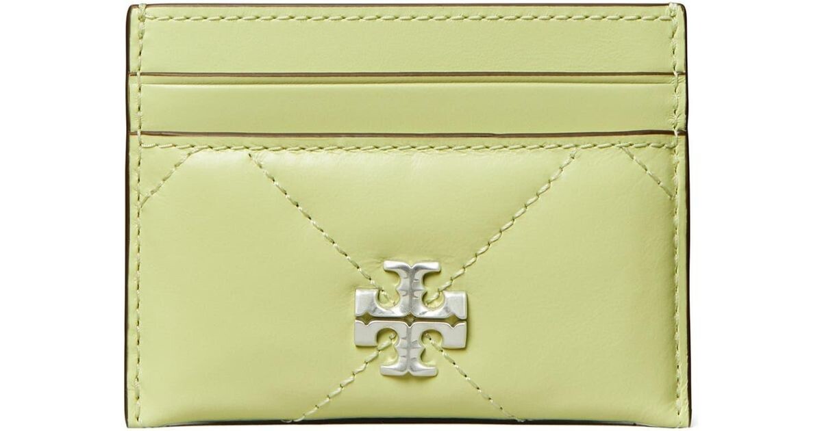 トートバッグ TORY BURCH Gold Leather Kira Wallet Small Kira Moto Quilt Metallic Zip-Around Wallet: Women's