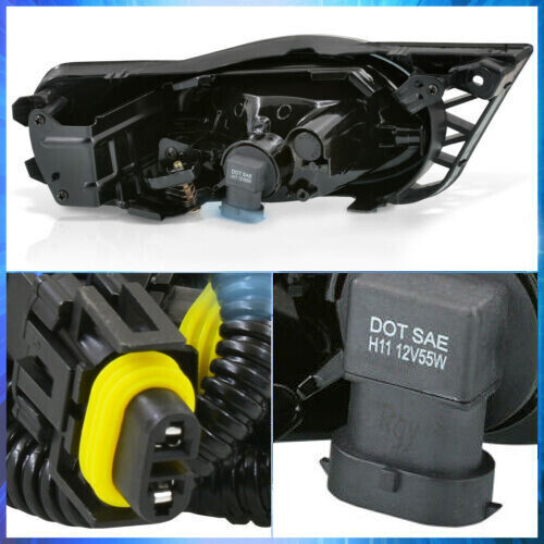 Fits 2009-2011 Honda Civic 4DR Sedan JDM Yellow Lens Front Bumper Fog Light Lamp - Picture 6 of 11