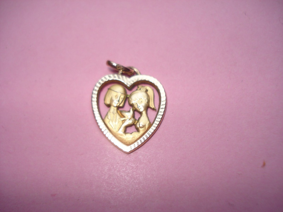 Médaille Pendentif Coeur Les Amoureux de Peynet Vintage