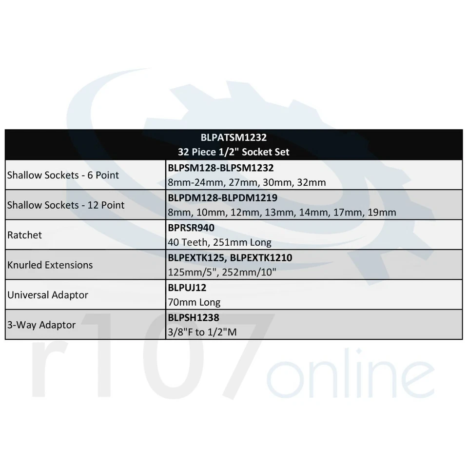 Blue Point 32pc 1/2" Socket Set - As sold by Snap On. - Image 2 of 4
