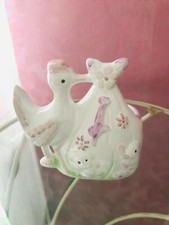 Cigogne vide poche en céramique 