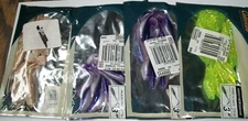4 Packs of 10 - Cabela's Hoochie Koochie 3" Pearl/Electric Grape/Chartreuse - T1