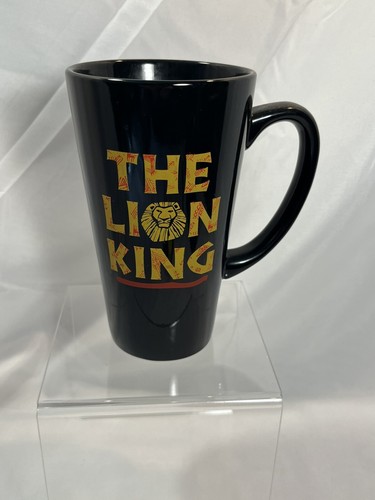 THE LION KING Disney Broadway Musical Tall Black Mug Coffee Cup Collectible 6" - Afbeelding 1 van 5