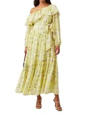 Woman’s Sz Large ASTR the Label Kaylani Revolve Yellow Grey Floral Cottage Core 
