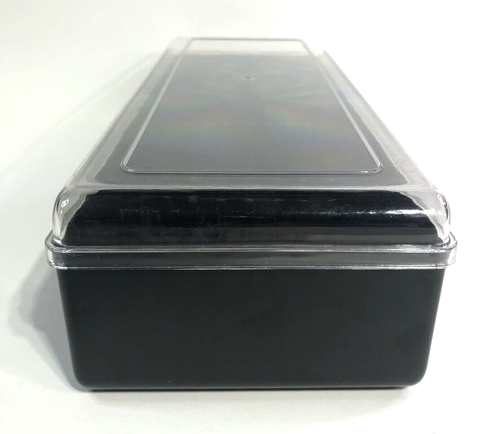 Vintage Cassette Tape Storage Case Holder 15 Slot Black Plastic with Clear Lid - Picture 3 of 13