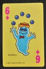 1981 General Mills Cereal Card Game Crazy Eights BooBerry 6 Diamonds