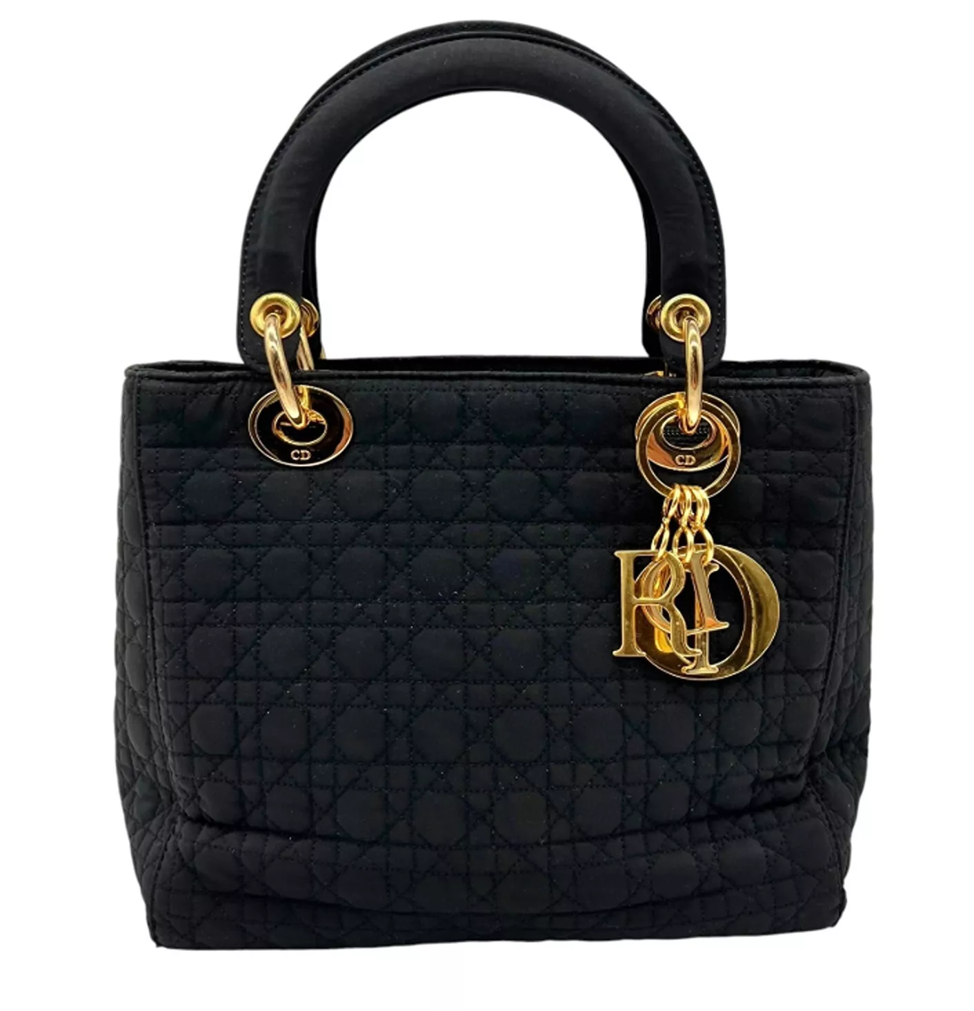 Lady Dior   Sac à main   Quincaillerie noire dorée   Christian Dior