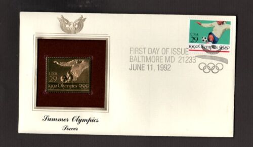 Postal Cover -U.S. - First Day - Summer Olympics - Gold Replica - 1992 - Picture 1 of 3