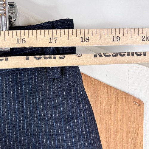 Emanuel Ungaro Suit Mens 42L Navy Blue Pinstripe Wool 3 Button Pants 34x32 Flat - Picture 15 of 20