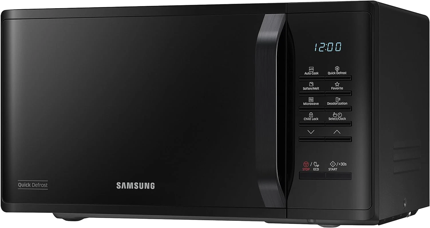 23L Solo Microwave Oven, Ceramic Interior, Eco Mode & Child Lock, Black