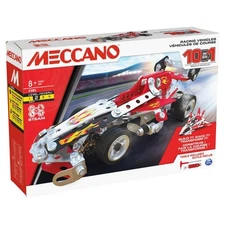 MECCANO 10 IN 1 RACING VEHICLE KIT ~ LEVEL 2~ 8+ AGE ~225 PCS + 2 TOOLS~ NIP NEW