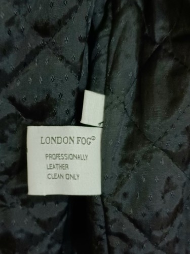 NEW Vintage LONDON FOG Black Leather Jacket Pacific Trail 3/4 Length Coat Mens L - Picture 6 of 11