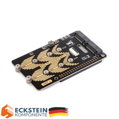 Waveshare PCIe To 2-Ch M.2 Adapter Type B für Raspberry Pi 5, 27710