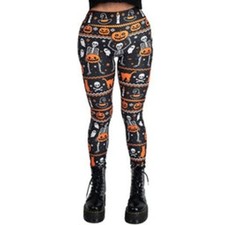 Halloween Party - High Waist Leggings Large. NWT Goth Halloween 24/7