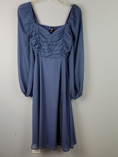 Windsor blue chiffon sweetheart bridesmaid wedding guest dress xs extra small