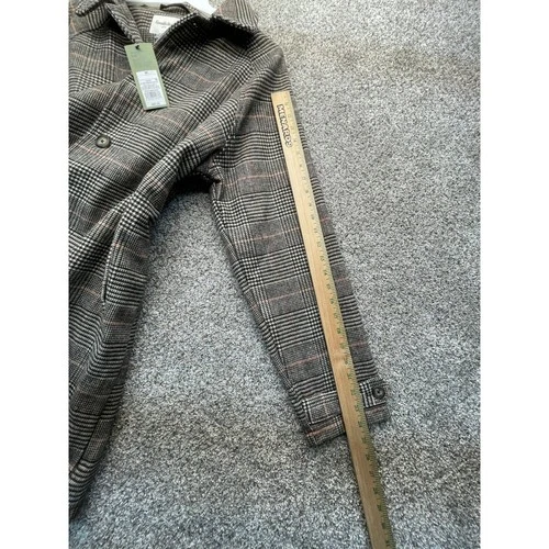Goodfellow & Co Car Coat Mens M Brown Plaid NEW Glen Check Button Up image 5