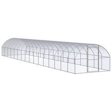 Chicken Coop Silver Galvanized Steel Large Durable Chicken Coop