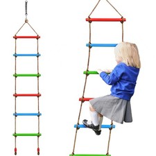Climbing Rope Ladder for Kids, 6.6Ft Swing Rope Ladder Obstacle Course for In...