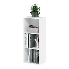 Furinno LUDER 3-Cube Bookshelf Bookcase with Open Shelves, White 9.3 x 12 x 31.5