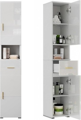 67 Inch Tall Narrow Storage Cabinets Free-Standing Bathroom Linen Tower with