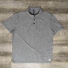 Vuori Strato Tech Polo Shirt Men's M Grey Performance Lightweight