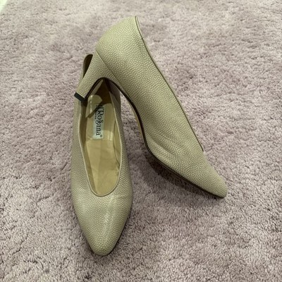 D rossana By Charna Dress Shoes Heels Pumps 8 M Beige Leather Made In Italy