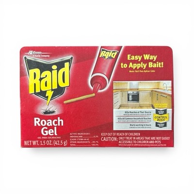 Raid Roach Gel 1.5oz (42.5g) Defense System Prevent Bugs Pest New  * 1 Box*