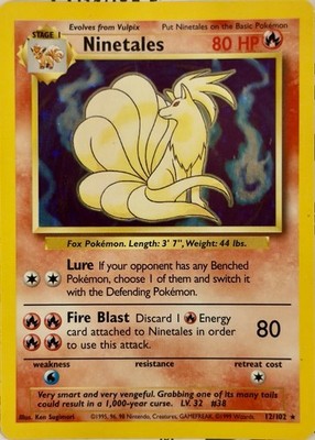 Pokmon TCG Ninetales Holo Rare Unlimited 12/102 Base Set | eBay