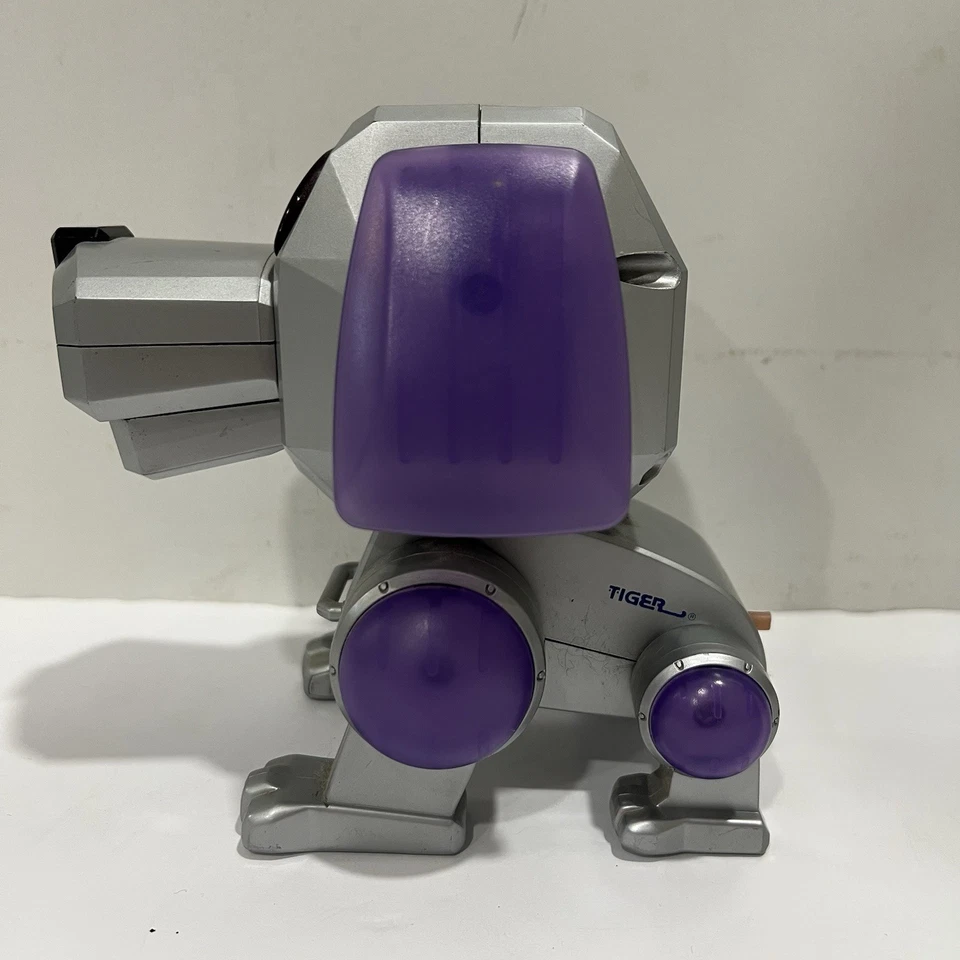 Tiger Electronics Poo-chi Robot Dog Purple Silver Working W/ Ears , Bone 1999 - Image 3 of 4