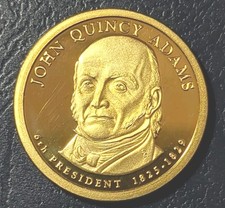 2008 S Proof John Quincy Adams Presidential Dollar Coin Frosted/ Mirror Finish