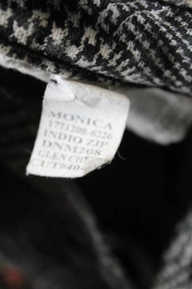 Pantalones ajustados Paige Black Label para mujer con estampado de pata de gallo negros talla 27 Foto 4 de 4